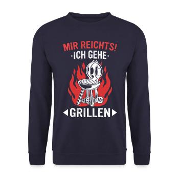Grillen Grill BBQ Barbecue Grillschürze Griller - Unisex Pullover - Navy - Vorne - Alina (178cm) & Michal (187cm)
