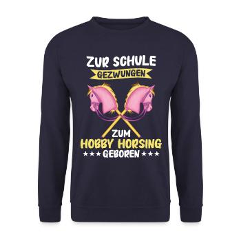 Hobby Horsing Steckenpferd Hobbyhorsing - Unisex Pullover - Navy - Vorne - Alina (178cm) & Michal (187cm)