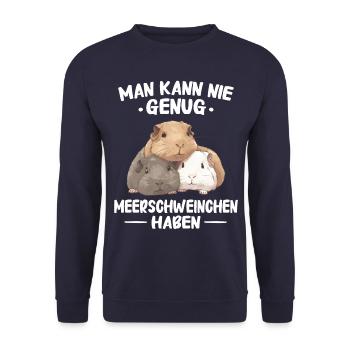 Meerschweinchen Kurzhaar Langhaar Crested - Unisex Pullover - Navy - Vorne - Alina (178cm) & Michal (187cm)