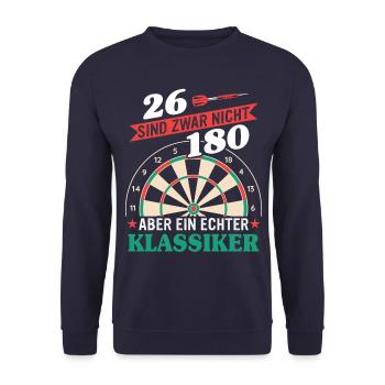 Dart Darts Dartspieler Dartsport - Unisex Pullover - Navy - Vorne - Alina (178cm) & Michal (187cm)