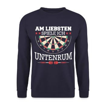 Dart Darts Dartspieler Dartsport - Unisex Pullover - Navy - Vorne - Alina (178cm) & Michal (187cm)