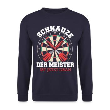 Dart Darts Dartspieler Dartsport - Unisex Pullover - Navy - Vorne - Alina (178cm) & Michal (187cm)