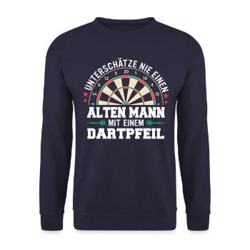 Dart Darts Dartspieler Dartsport - Unisex Pullover - Navy - Vorne - Alina (178cm) & Michal (187cm)