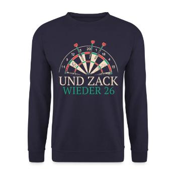 Dart Darts Dartspieler Dartsport - Unisex Pullover - Navy - Vorne - Alina (178cm) & Michal (187cm)