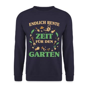 Ruhestand Rentner Rente Pension Renteneintritt - Unisex Pullover - Navy - Vorne - Alina (178cm) & Michal (187cm)