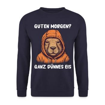 Capybara Wasserschwein Capybaras - Unisex Pullover - Navy - Vorne - Alina (178cm) & Michal (187cm)