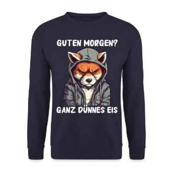 Fuchs Füchse Wildtier Waldtier Rotfuchs - Unisex Pullover - Navy - Vorne - Alina (178cm) & Michal (187cm)