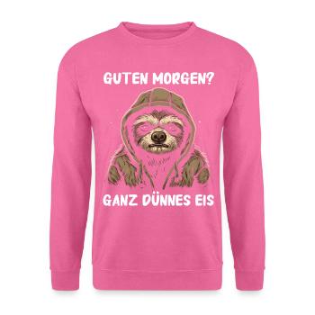 Faultier Faultiere Tier Schlafen Faul - Unisex Pullover - Pink - Vorne