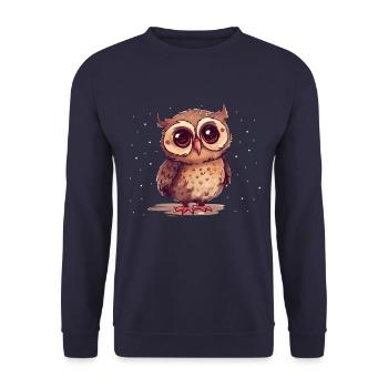 Noctambule Hibou Hibou Oiseau - Sweat-shirt Unisexe - marine - Devant - Alina (178cm) & Michal (187cm)