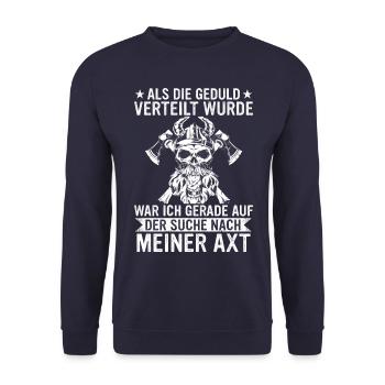Wikinger Nordisch Krieger Valhalla - Unisex Pullover - Navy - Vorne - Alina (178cm) & Michal (187cm)