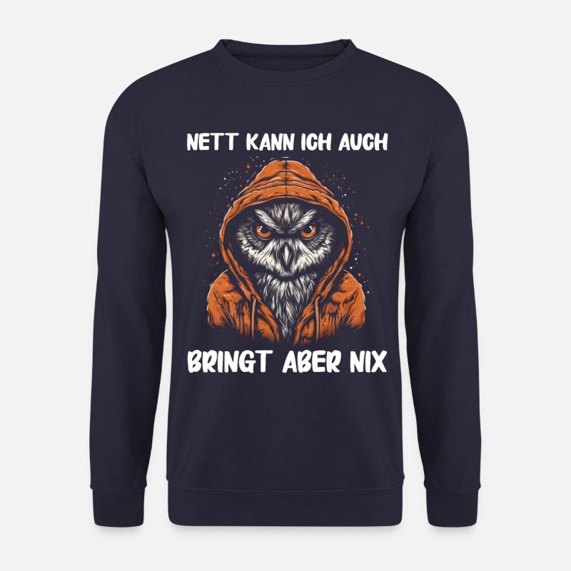Nachteule Eule Eulen Vogel - Unisex Pullover - Navy