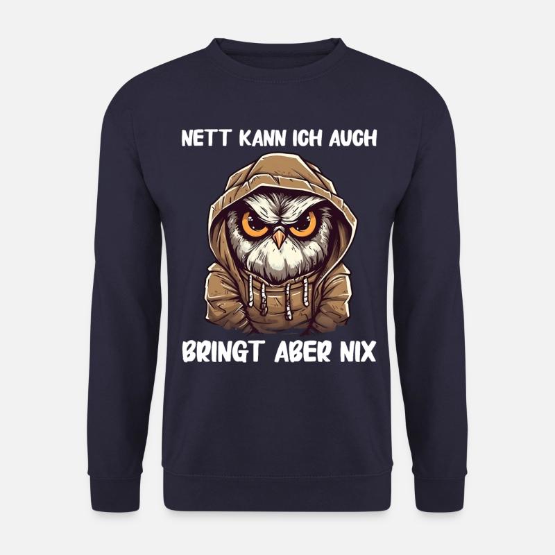 Nachteule Eule Eulen Vogel - Unisex Pullover - Navy