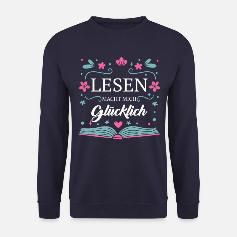 Buch Lesen Bücher Buch Nerd Bücherwurm - Unisex Pullover - Navy