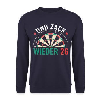 Dart Darts Dartspieler Dartsport - Unisex Pullover - Navy - Vorne - Alina (178cm) & Michal (187cm)