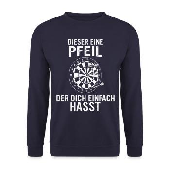 Dart Darts Dartspieler Dartsport - Unisex Pullover - Navy - Vorne - Alina (178cm) & Michal (187cm)