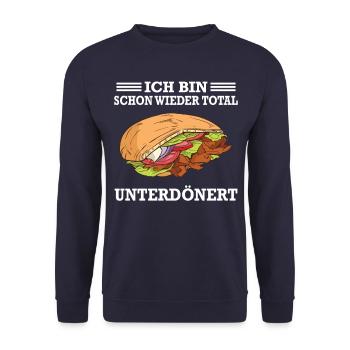 Döner Kebab Dönermann Essen - Unisex Pullover - Navy - Vorne - Alina (178cm) & Michal (187cm)
