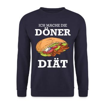 Döner Kebab Dönermann Essen - Unisex Pullover - Navy - Vorne - Alina (178cm) & Michal (187cm)