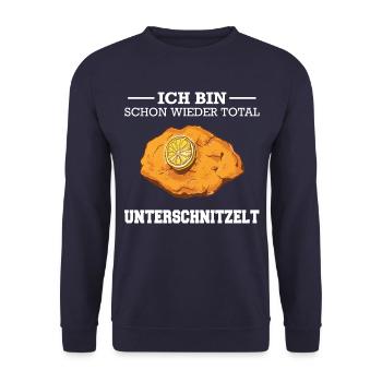 Wiener Schnitzel Plätzli Österreich Essen - Unisex Pullover - Navy - Vorne - Alina (178cm) & Michal (187cm)