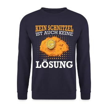 Wiener Schnitzel Plätzli Österreich Essen - Unisex Pullover - Navy - Vorne - Alina (178cm) & Michal (187cm)