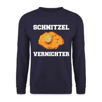Wiener Schnitzel Plätzli Österreich Essen - Unisex Pullover - Navy - Vorne - Alina (178cm) & Michal (187cm)
