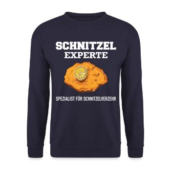 Wiener Schnitzel Plätzli Österreich Essen - Unisex Pullover - Navy - Vorne - Alina (178cm) & Michal (187cm)