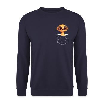 Erdmännchen Scharrtier Tier - Unisex Pullover - Navy - Vorne - Alina (178cm) & Michal (187cm)