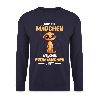 Erdmännchen Scharrtier Tier - Unisex Pullover - Navy - Vorne - Alina (178cm) & Michal (187cm)
