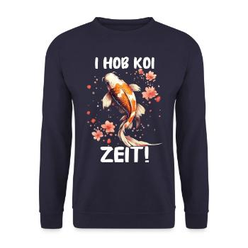 Koi Fisch Japanische Karpfen Teich Fisch Kois - Unisex Pullover - Navy - Vorne - Alina (178cm) & Michal (187cm)