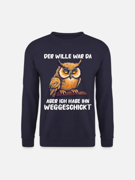 Nachteule Eule Eulen Vogel - Unisex Pullover - Navy