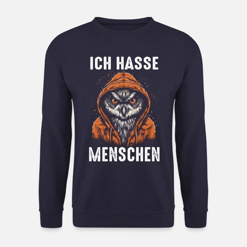 Nachteule Eule Eulen Vogel - Unisex Pullover - Navy