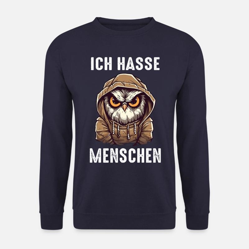 Nachteule Eule Eulen Vogel - Unisex Pullover - Navy