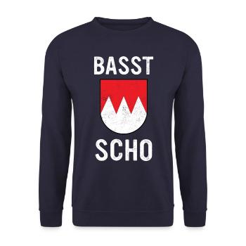 Franken Bayern Nürnberg Frankenland Fränkisch - Unisex Pullover - Navy - Vorne - Alina (178cm) & Michal (187cm)