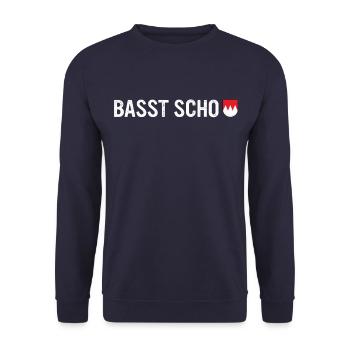 Franken Bayern Nürnberg Frankenland Fränkisch - Unisex Pullover - Navy - Vorne - Alina (178cm) & Michal (187cm)