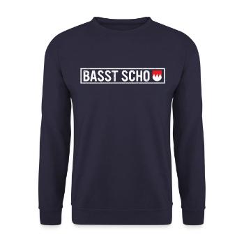 Franken Bayern Nürnberg Frankenland Fränkisch - Unisex Pullover - Navy - Vorne - Alina (178cm) & Michal (187cm)