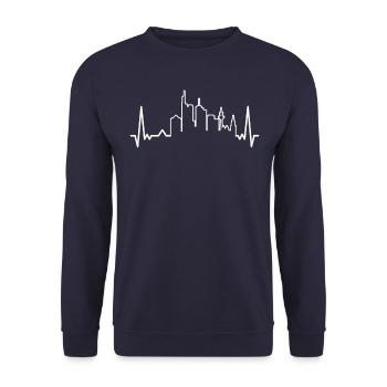 Frankfurt Hessen Deutschland Frankfurter - Unisex Pullover - Navy - Vorne - Alina (178cm) & Michal (187cm)
