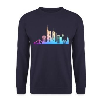 Frankfurt Hessen Deutschland Frankfurter - Unisex Pullover - Navy - Vorne - Alina (178cm) & Michal (187cm)