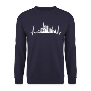 Frankfurt Hessen Deutschland Frankfurter - Unisex Pullover - Navy - Vorne - Alina (178cm) & Michal (187cm)