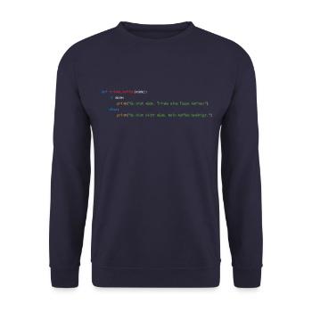 Programmierer Informatiker Nerd Softwareingenieur - Unisex Pullover - Navy - Vorne - Alina (178cm) & Michal (187cm)