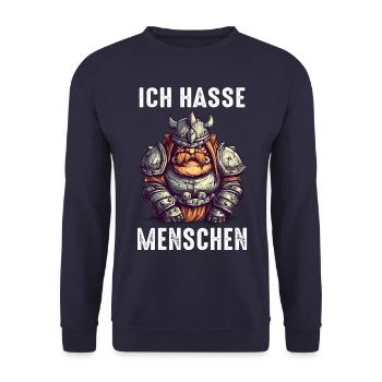 Deus Vult Kreuzritter Tempelritter Mittelalter - Unisex Pullover - Navy - Vorne - Alina (178cm) & Michal (187cm)