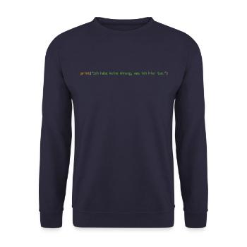Programmierer Informatiker Nerd Softwareingenieur - Unisex Pullover - Navy - Vorne - Alina (178cm) & Michal (187cm)