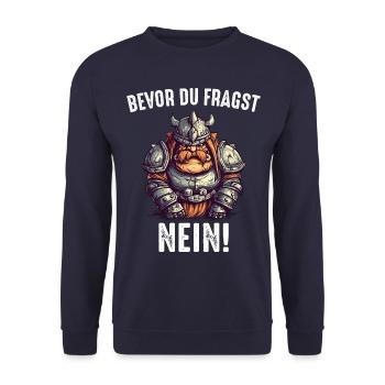 Deus Vult Kreuzritter Tempelritter Mittelalter - Unisex Pullover - Navy - Vorne - Alina (178cm) & Michal (187cm)
