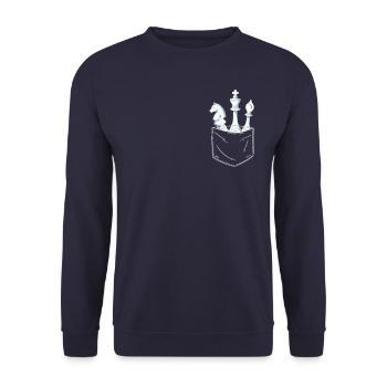Chess Chess Player Chess Figure - Unisex Sweatshirt - navy - Front - Alina (178cm) & Michal (187cm)