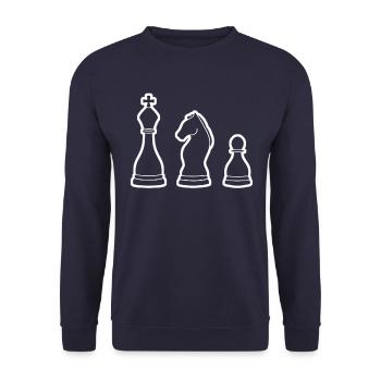 Chess Chess Player Chess Figure - Unisex Sweatshirt - navy - Front - Alina (178cm) & Michal (187cm)