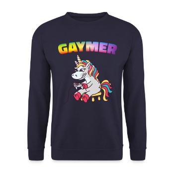 Unicorn Unicorns Mythical Creatures Mystical - Unisex Sweatshirt - navy - Front - Alina (178cm) & Michal (187cm)