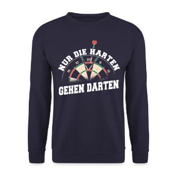 Dart Darts Dartspieler Dartsport - Unisex Pullover - Navy - Vorne - Alina (178cm) & Michal (187cm)