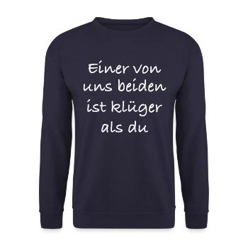 Lustig Witzig Funny Spruch Lustige Bekleidung - Unisex Pullover - Navy - Vorne - Alina (178cm) & Michal (187cm)