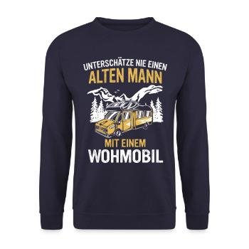 Camping Wohnwagen Camper - Unisex Pullover - Navy - Vorne - Alina (178cm) & Michal (187cm)