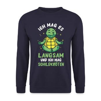 Schildkröte Meeresschildkröte Landschildkröte - Unisex Pullover - Navy - Vorne - Alina (178cm) & Michal (187cm)