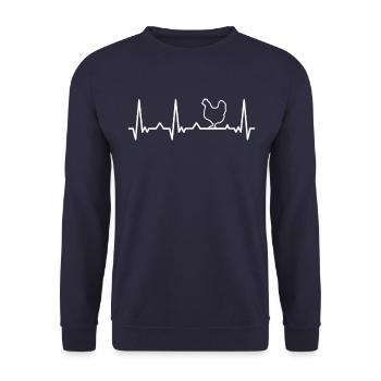 Chicken Chickens Farmer Farmer Farm Rooster - Unisex Sweatshirt - navy - Front - Alina (178cm) & Michal (187cm)