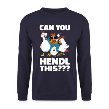 Chicken Chickens Farmer Farmer Farm Rooster - Unisex Sweatshirt - navy - Front - Alina (178cm) & Michal (187cm)